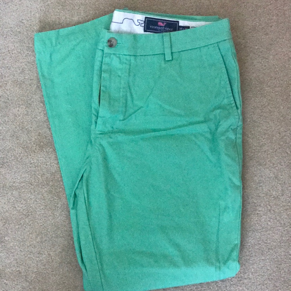 Men’s Vineyard Vines Breaker Pants bright green 38
